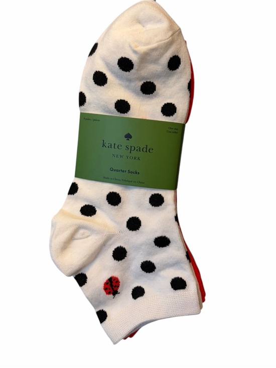 kate spade Accessories - Kate Spade Lady Bug Polka Dot Red Black White 3 Pack Low Rise Quarter Socks